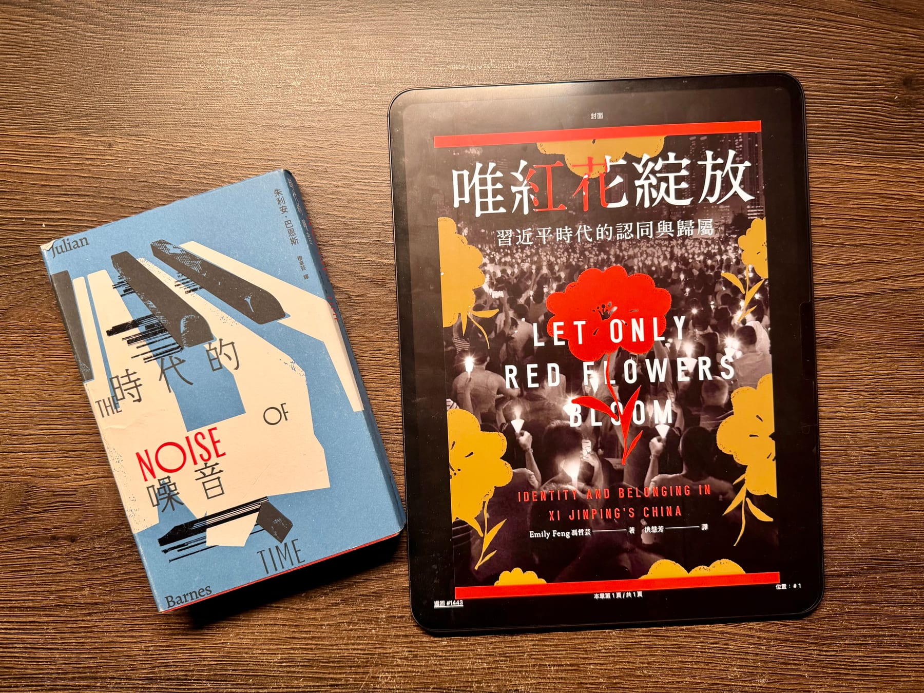 《時代的噪音》與《唯紅花綻放》書影